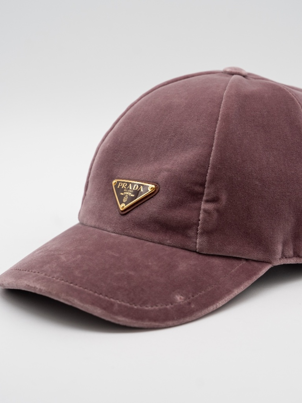 Prada Velvet baseball cap Purple size L Triangle Logo 100% authentic